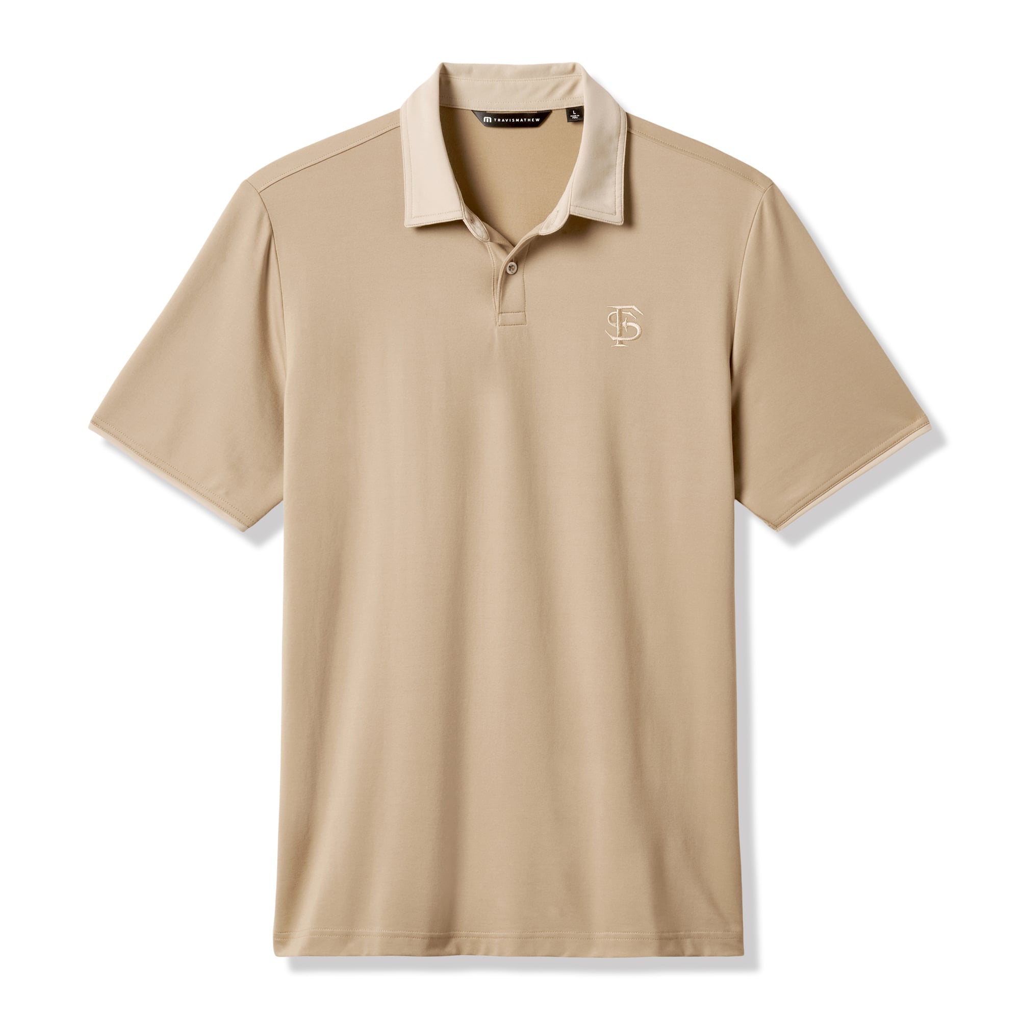 Men's TravisMathew Tan Florida State Seminoles Varsity Vintage Tri-Blend Polo